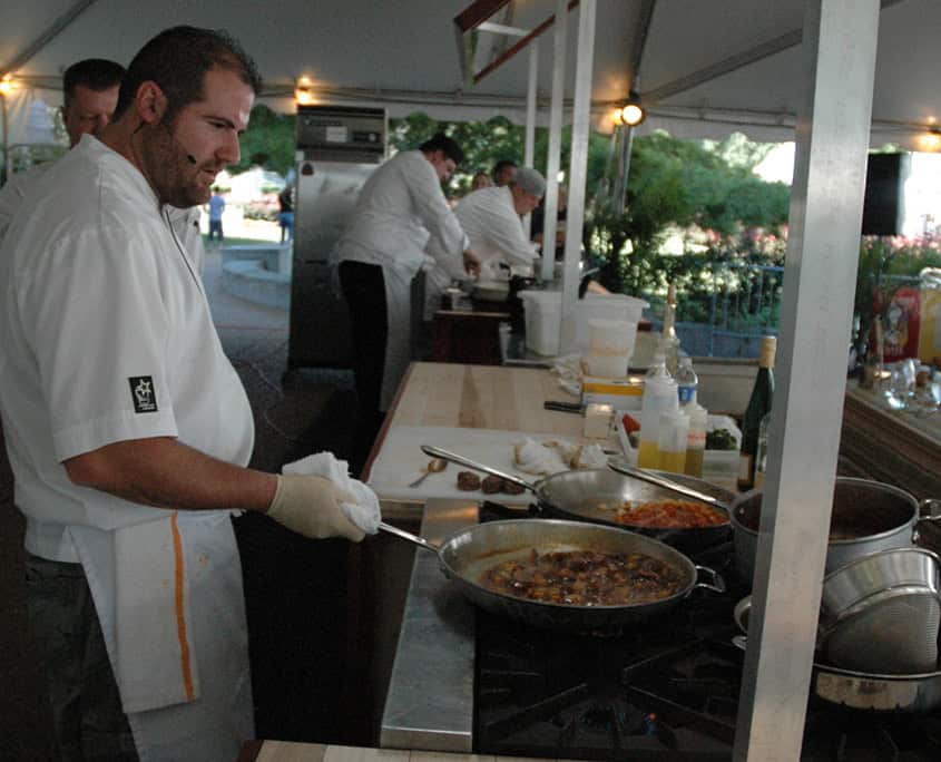 Side View Of Man Cooking